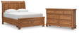 Feddinger 4-Piece Queen Storage Sleigh Bed with Dresser (Queen Storage Footboard, Queen Sleigh Headboard, Queen Rails with Roll Slats, Dresser)