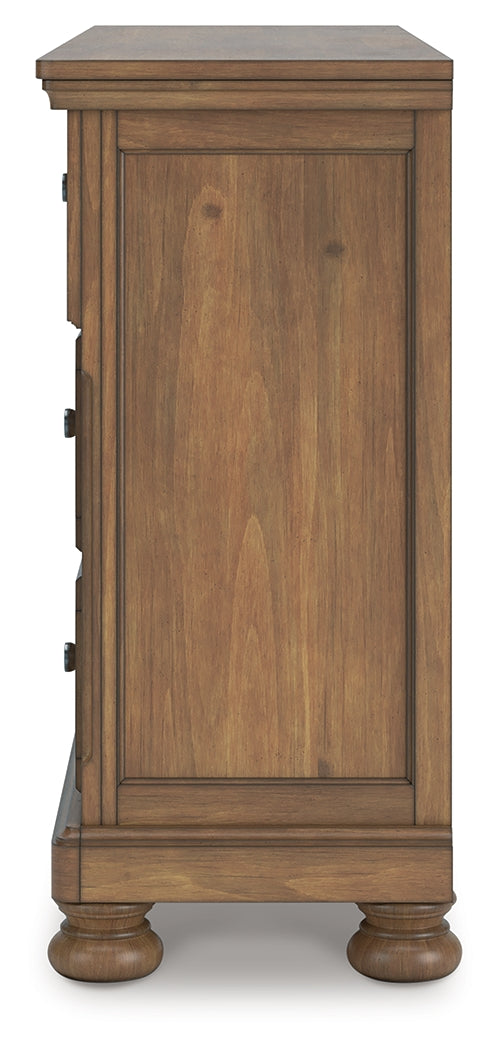 Feddinger 4-Piece California King Panel Bed with Dresser (King/California King Panel Footboard, King/California King Panel Headboard, California King Panel Rails, Dresser)