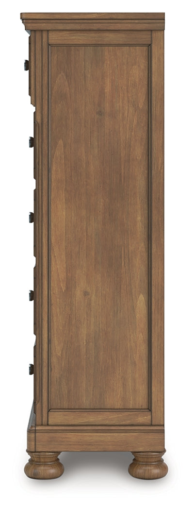 Feddinger King Panel Storage Bed, Dresser, Mirror, Chest and Nightstand