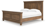 Feddinger 7-Piece California King Panel Bed with Mirrored Dresser, Chest and Nightstand (King/California King Panel Footboard, King/California King Panel Headboard, California King Panel Rails, Dresser, Bedroom Mirror, Chest of Drawers, Nightstand)