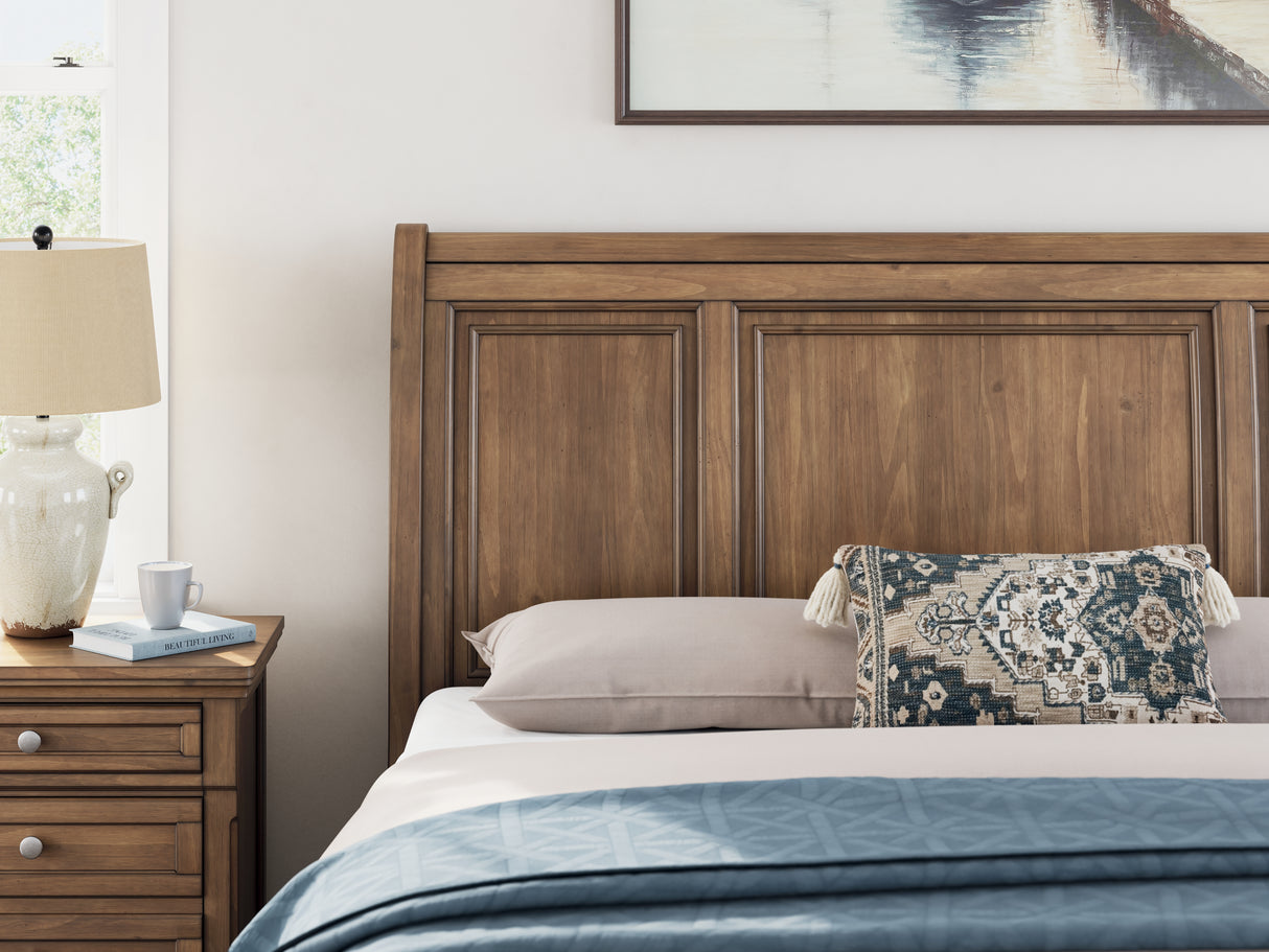 Feddinger 4-Piece California King Storage Sleigh Bed with Dresser (King/California King Storage Footboard, King/California King Sleigh Headboard, California King Rails with Roll Slats, Dresser)