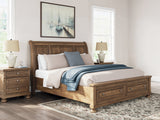 Feddinger 4-Piece California King Storage Sleigh Bed with Dresser (King/California King Storage Footboard, King/California King Sleigh Headboard, California King Rails with Roll Slats, Dresser)