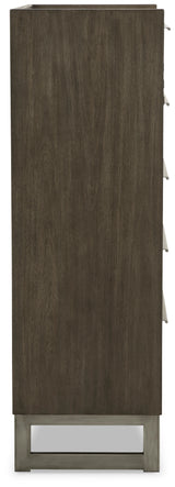 Arkenton 7-Piece King Panel Bed with Mirrored Dresser, Chest and Nightstand (King/California King Panel Footboard with Slats, King/California King Panel Headboard, Queen/King Panel Rails, Dresser, Bedroom Mirror, Chest of Drawers, Nightstand)