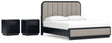 Rowanbeck 4-Piece King Upholstered Panel Bed with 2 Nightstands (King Upholstered Panel Footboard with Rails, King/California King Upholstered Panel Headboard, Nightstand, Nightstand)