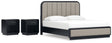 Rowanbeck 4-Piece California King Upholstered Panel Bed with 2 Nightstands (King/California King Upholstered Panel Headboard, California King Upholstered Panel Footboard with Rails, Nightstand, Nightstand)