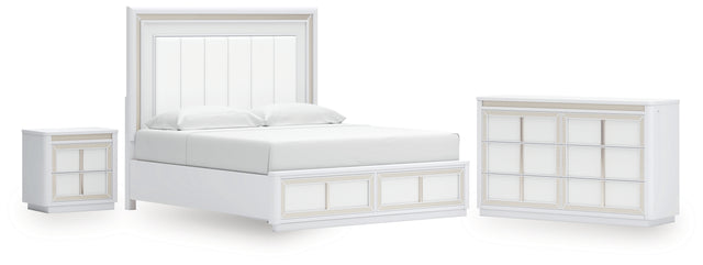 Chalanna 5-Piece King Upholstered Storage Bed with Dresser and Nightstand (King/California King Storage Footboard with Roll Slats, King/California King Upholstered Panel Headboard, Queen/King Rails, Dresser, Nightstand)