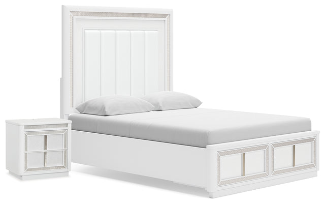 Chalanna Queen Panel Storage Bed and Nightstand