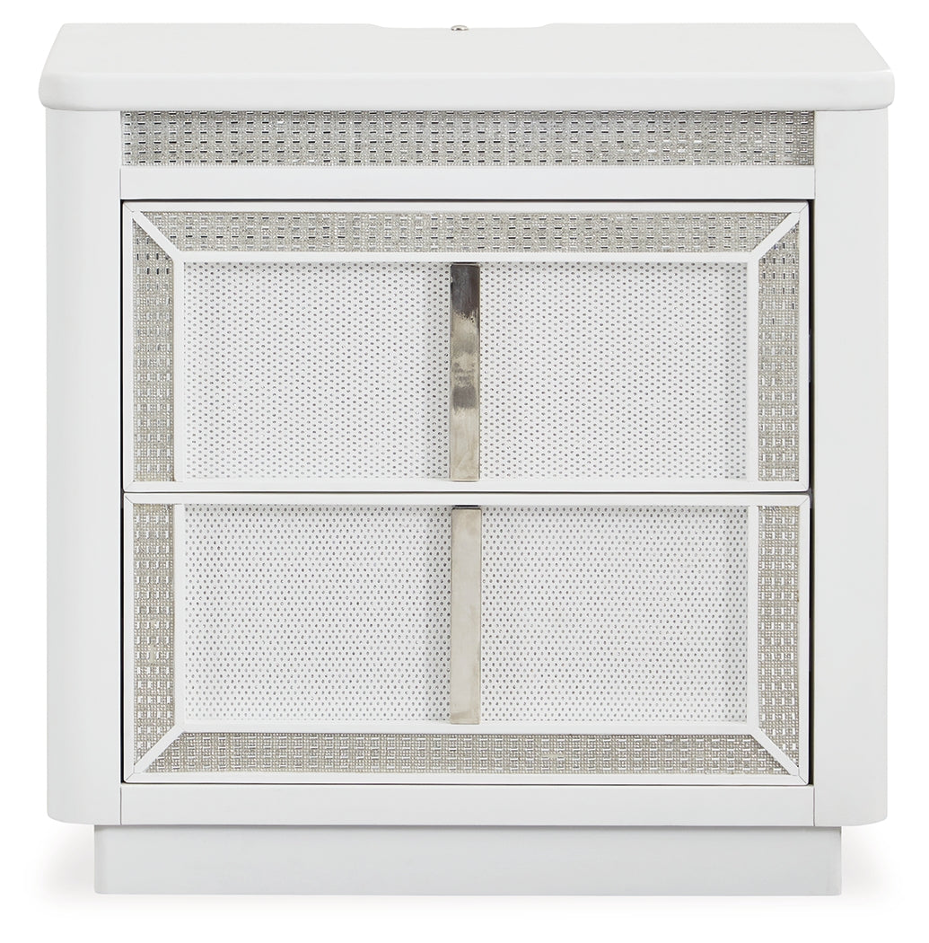 Chalanna 6-Piece King Upholstered Storage Bed with Mirrored Dresser and Nightstand (King/California King Storage Footboard with Roll Slats, King/California King Upholstered Panel Headboard, Queen/King Rails, Dresser, Bedroom Mirror, Nightstand)