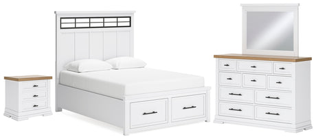 Ashbryn Queen Storage Bed, Dresser, Mirror and Nightstand