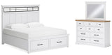 Ashbryn King Panel Storage Bed, Dresser and Mirror (Bed Size: King)