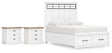 Ashbryn 5-Piece Queen Panel Storage Bed with 2 Nightstands (Queen Storage Footboard, Queen Panel Headboard with Roll Slats, Queen/King Panel Rails, Nightstand, Nightstand)