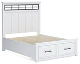Ashbryn 6-Piece Queen Panel Storage Bed with Dresser and 2 Nightstands (Queen Storage Footboard, Queen Panel Headboard with Roll Slats, Queen/King Panel Rails, Dresser, Nightstand, Nightstand)