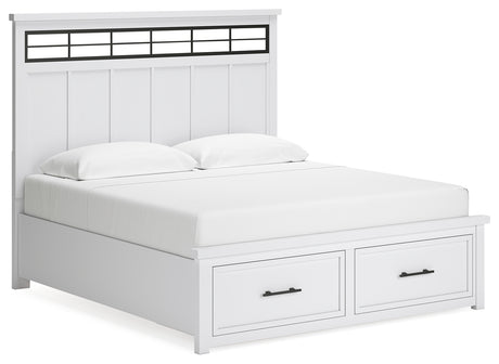 Ashbryn King Panel Storage Bed, Dresser and Mirror (Bed Size: King)
