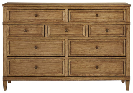 Sharlance 3-Piece Queen Upholstered Panel Bed with Dresser (Queen Upholstered Panel Footboard/Rails/Slats, Queen Upholstered Panel Headboard, Dresser)