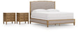 Sharlance 4-Piece King Upholstered Panel Bed with 2 Nightstands (King/California King Upholstered Panel Footboard/Rails/Slats, King/California King Upholstered Panel Headboard, Nightstand, Nightstand)