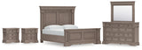 Blairhurst 7-Piece King Panel Bed with Mirrored Dresser and 2 Nightstands (King/California King Panel Footboard with Slats, King/California King Panel Headboard, Queen/King Panel Rails, Dresser, Bedroom Mirror, Nightstand, Nightstand)