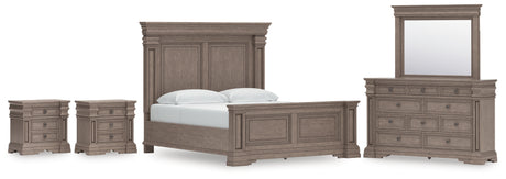 Blairhurst 7-Piece King Panel Bed with Mirrored Dresser and 2 Nightstands (King/California King Panel Footboard with Slats, King/California King Panel Headboard, Queen/King Panel Rails, Dresser, Bedroom Mirror, Nightstand, Nightstand)