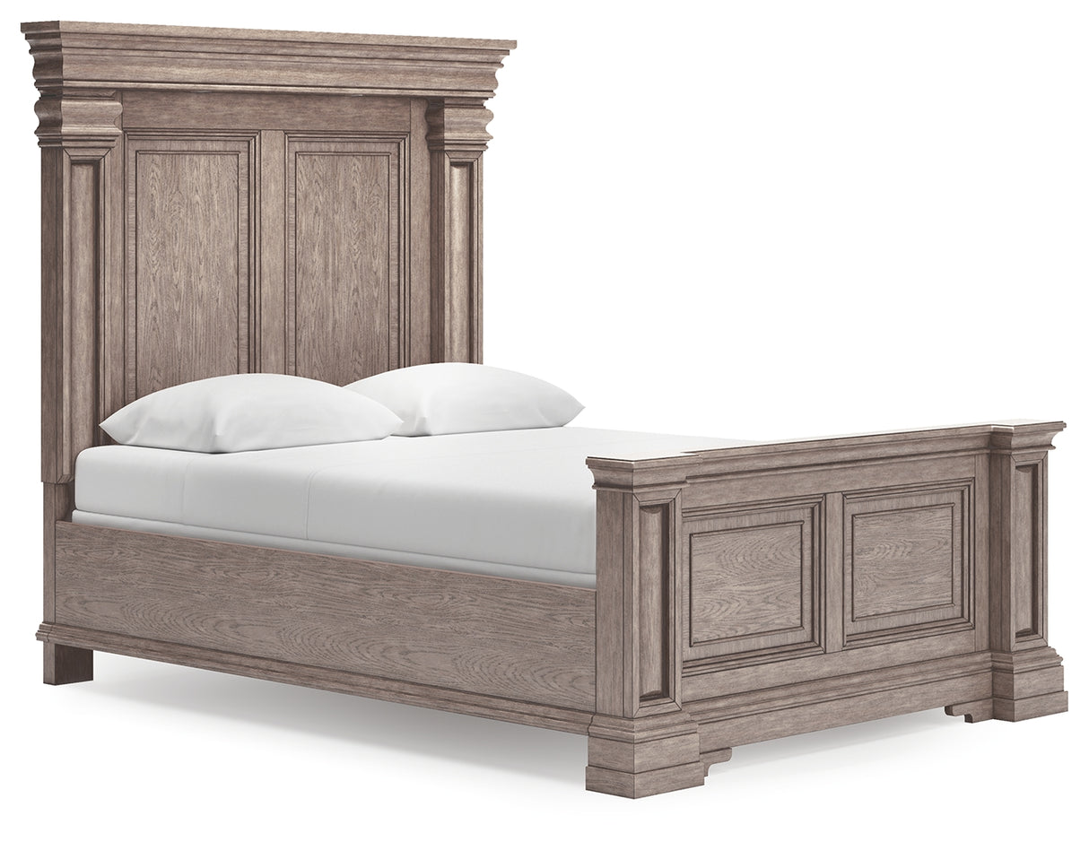 Blairhurst 7-Piece Queen Panel Bed with Mirrored Dresser, Chest and Nightstand (Queen Panel Footboard with Slats, Queen Panel Headboard, Queen/King Panel Rails, Dresser, Bedroom Mirror, Chest of Drawers, Nightstand)