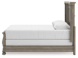Lexorne 4-Piece Queen Sleigh Bed with Mirrored Dresser (Queen Sleigh Footboard with Rails, Queen Panel Headboard, Dresser, Bedroom Mirror)