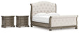 Ardenfield 5-Piece California King Upholstered Sleigh Bed with 2 Nightstands (King/California King Upholstered Sleigh Footboard/Slats, King/California King Upholstered Sleigh Headboard, California King Sleigh Rails, Nightstand, Nightstand)