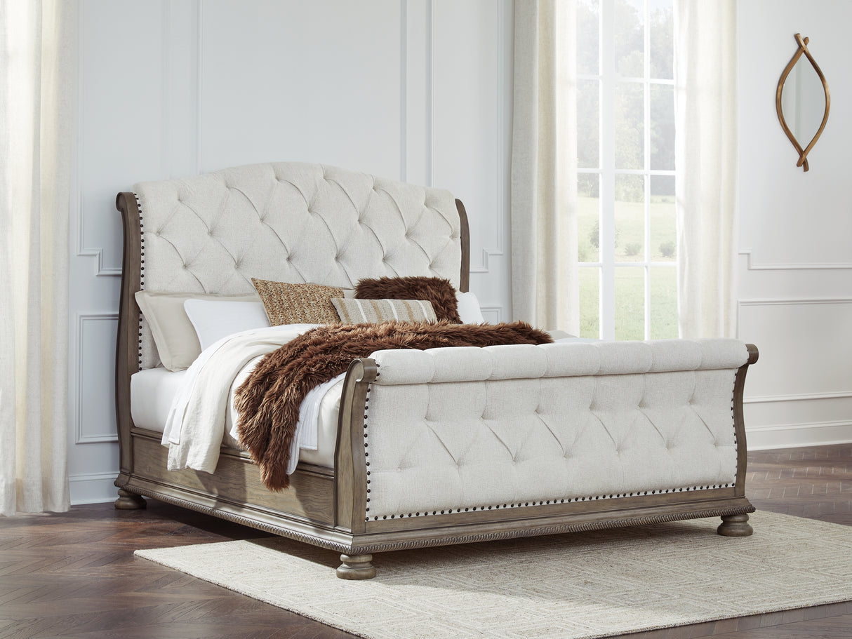 Ardenfield 4-Piece King Upholstered Sleigh Bed with Dresser (King/California King Upholstered Sleigh Footboard/Slats, King/California King Upholstered Sleigh Headboard, Queen/King Sleigh Rails, Dresser)