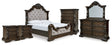 Maylee King Upholstered Bed, Dresser, Mirror, Chest and 2 Nightstands
