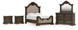 Maylee 7-Piece Queen Upholstered Bed with Mirrored Dresser and 2 Nightstands (Queen Upholstered Panel Footboard with Slats, Queen Upholstered Panel Headboard, Queen/King Panel Rails, Dresser, Bedroom Mirror, Nightstand, Nightstand)
