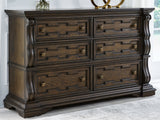 Maylee Queen Upholstered Bed, Dresser, Chest and Nightstand