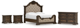 Maylee 6-Piece California King Upholstered Bed with Dresser and 2 Nightstands (King/California King Upholstered Panel Footboard with Slats, King/California King Upholstered Panel Headboard, California King Panel Rails, Dresser, Nightstand, Nightstand)