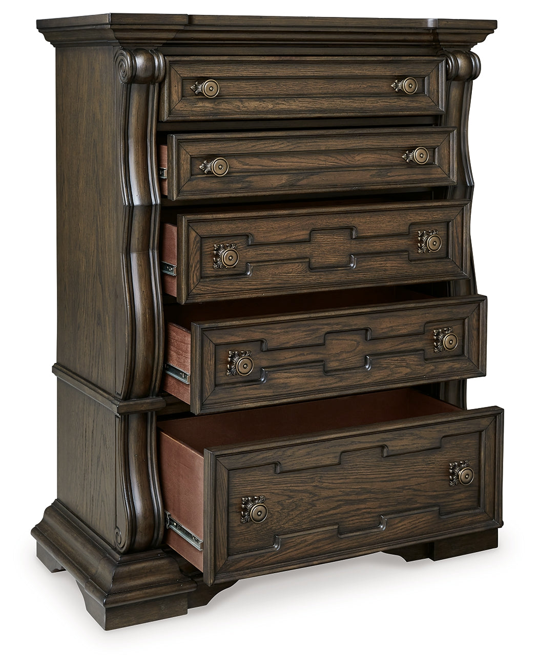 Maylee Queen Panel Bed, Dresser, Mirror, Chest and 2 Nightstands