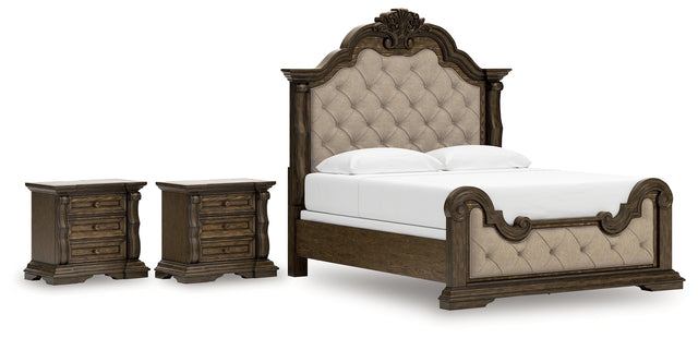 Maylee 5-Piece King Upholstered Bed with 2 Nightstands (King/California King Upholstered Panel Footboard with Slats, King/California King Upholstered Panel Headboard, Queen/King Panel Rails, Nightstand, Nightstand)