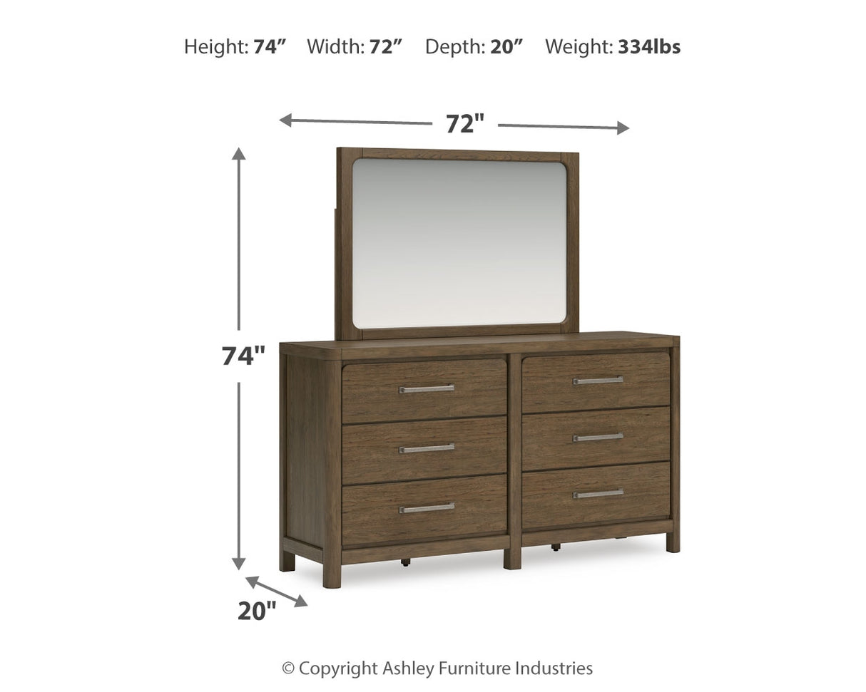 Cabalynn California King Panel Bed with Storage, Dresser and Mirror (Bed Size: California King)