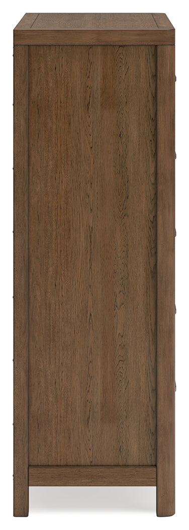 Cabalynn 6-Piece California King Upholstered Bed with Mirrored Dresser, Chest and Nightstand (King/California King Upholstered Headboard, California King Upholstered Footboard with Rails, Dresser, Bedroom Mirror, Chest of Drawers, Nightstand)