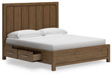 Cabalynn California King Panel Bed with Storage, Dresser and Mirror (Bed Size: California King)
