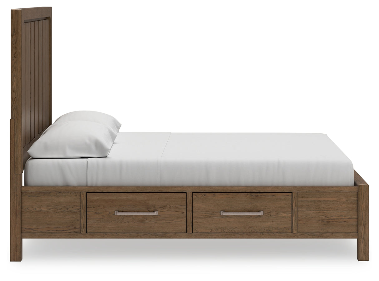 Cabalynn California King Panel Bed with Storage, Dresser and Mirror (Bed Size: California King)