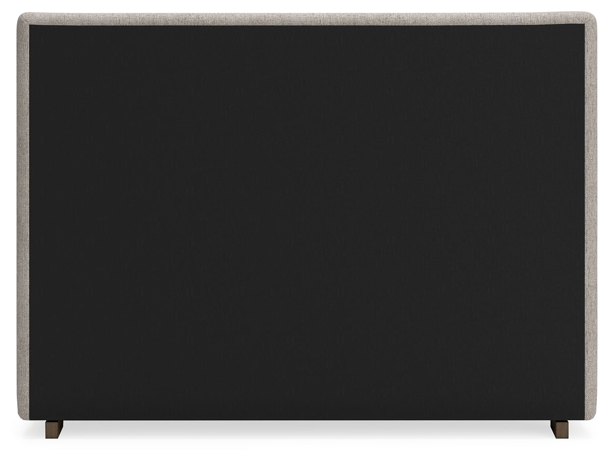 Cabalynn 4-Piece Queen Upholstered Bed with Mirrored Dresser (Queen Upholstered Footboard with Rails, Queen Upholstered Headboard, Dresser, Bedroom Mirror)