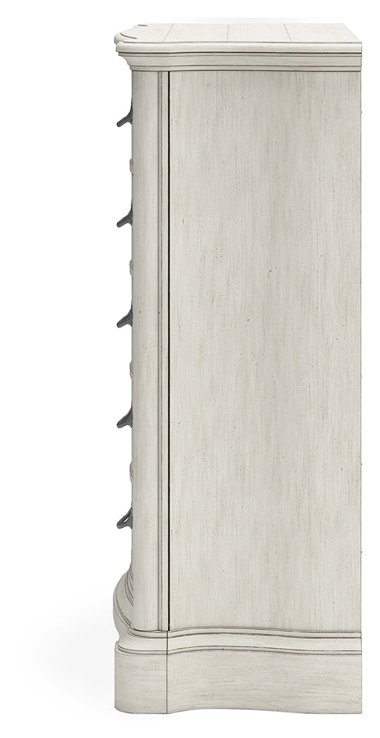 Arlendyne 7-Piece Queen Upholstered Bed with Mirrored Dresser, Chest and Nightstand (Queen Upholstered Panel footboard with Slats, Queen Upholstered Panel Headboard, Queen/King Panel Rails, Dresser, Bedroom Mirror, Chest of Drawers, Nightstand)