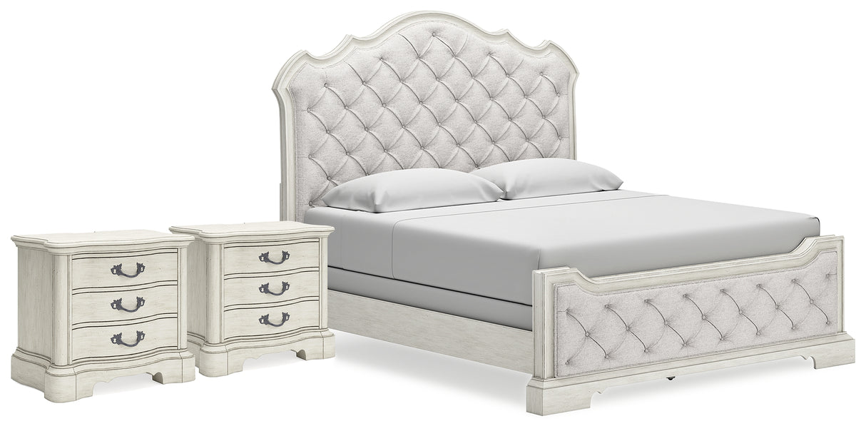 Arlendyne King Panel Bed and 2 Nightstands