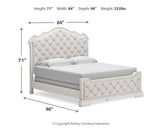 Arlendyne 5-Piece King Upholstered Bed with Mirrored Dresser (King/California King Upholstered Panel Footboard with Slats, King/California King Upholstered Panel Headboard, Queen/King Panel Rails, Dresser, Bedroom Mirror)