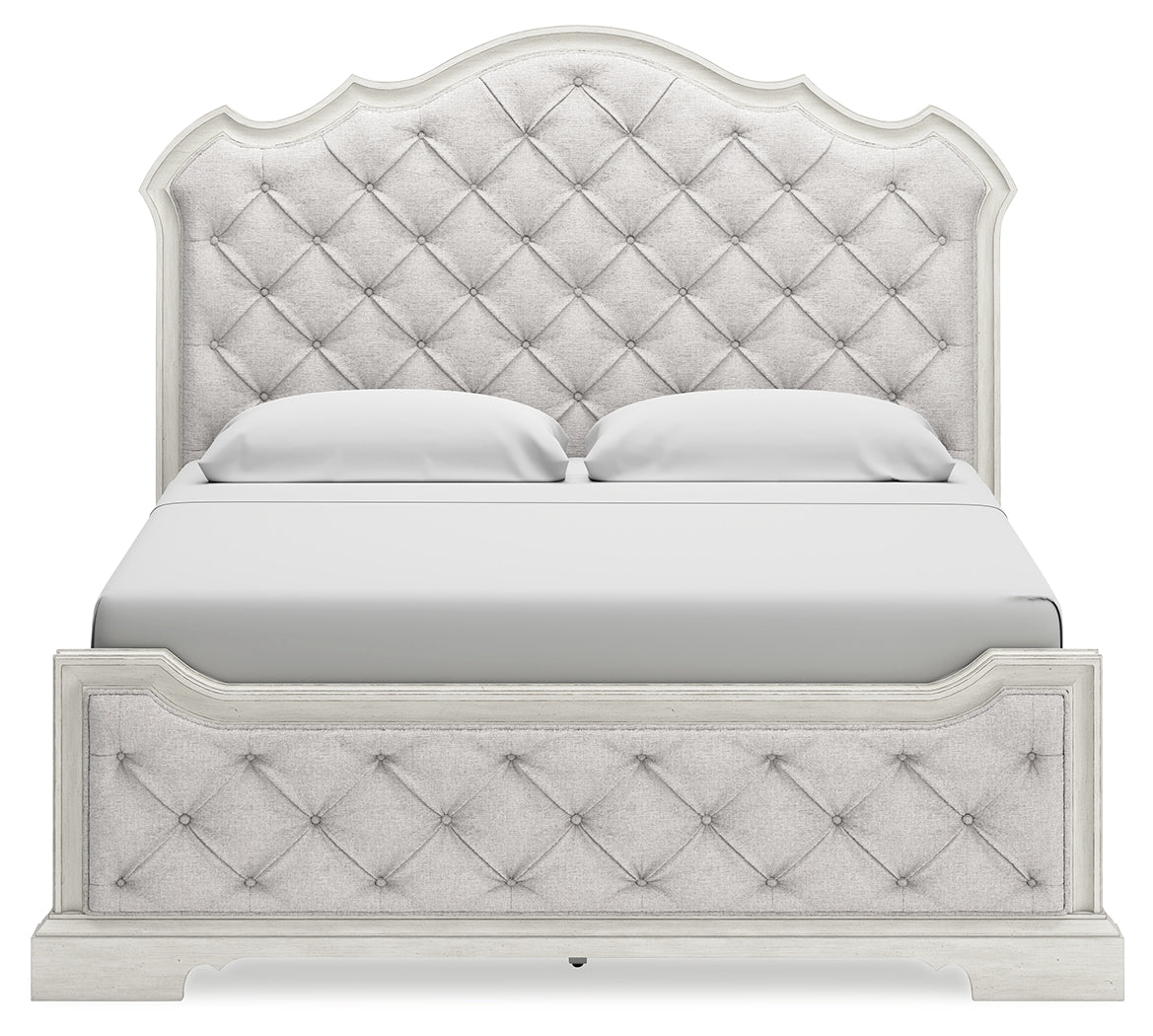 Arlendyne King Upholstered Bed, Dresser and Mirror (Bed Size: King)
