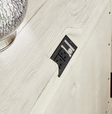 Arlendyne 6-Piece King Upholstered Bed with Mirrored Dresser and Nightstand (King/California King Upholstered Panel Footboard with Slats, King/California King Upholstered Panel Headboard, Queen/King Panel Rails, Dresser, Bedroom Mirror, Nightstand)