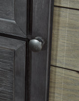 Foyland 5-Piece King Panel Storage Bed with Mirrored Dresser (King/California King Storage Footboard, King/California King Panel Headboard, King Panel Rails with Roll Slats, Dresser, Bedroom Mirror)