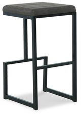 Strumford Bar Height Bar Stool (Color: Gray/Black)