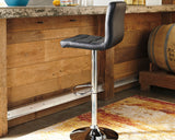 Bellatier Adjustable Height Bar Stool (Color: Black/Chrome Finish)