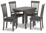 Shullden 5-Piece Dining Table and 4 Chairs (Drop Leaf Dining Table, Dining Chair, Dining Chair, Dining Chair, Dining Chair)