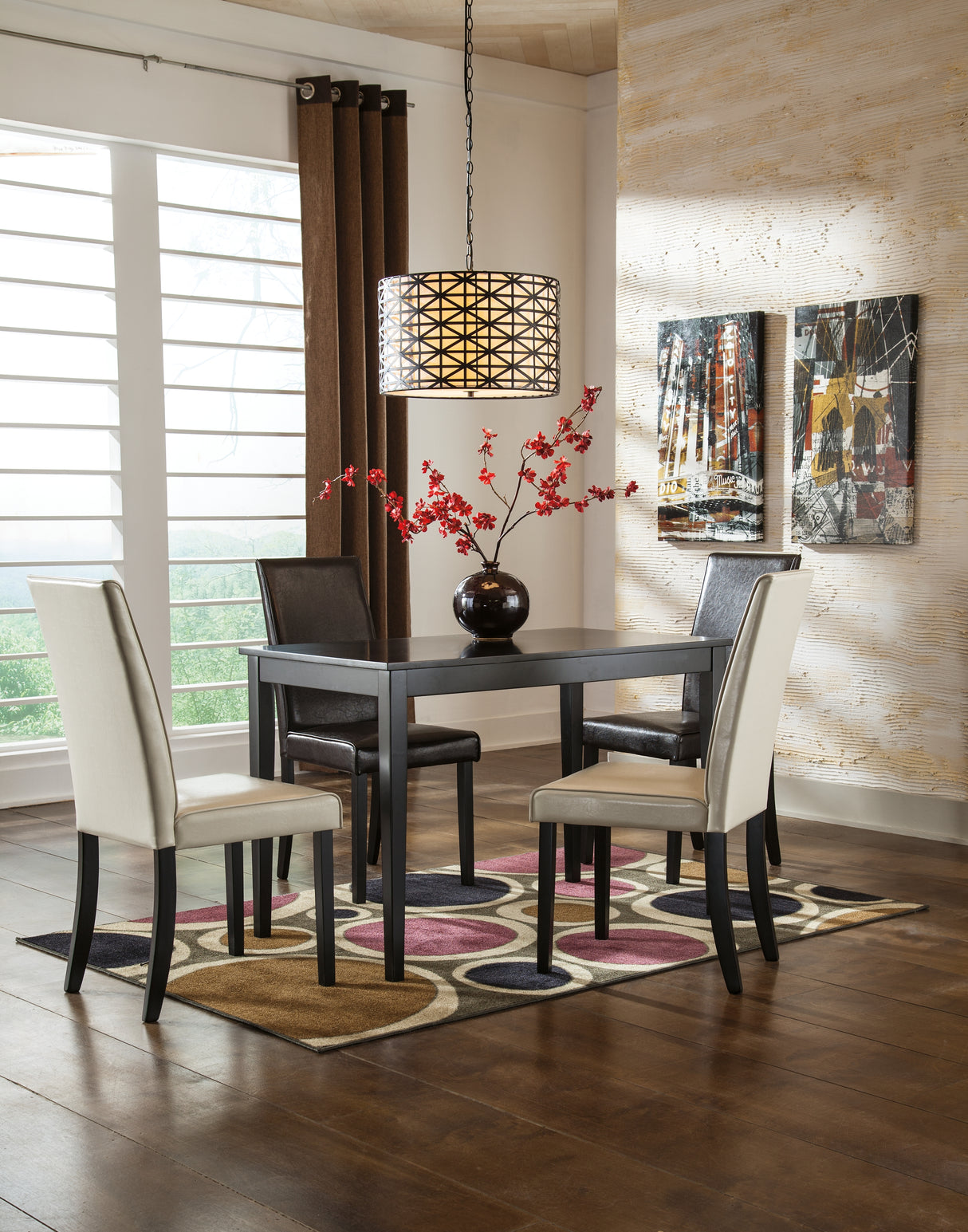 Kimonte 5-Piece Dining Table and 4 Chairs (Dining Chair, Dining Chair, Dining Chair, Dining Chair, Dining Table)