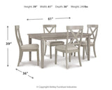 Parellen 5-Piece Dining Table and 4 Chairs (Dining Table, Dining Chair, Dining Chair, Dining Chair, Dining Chair)
