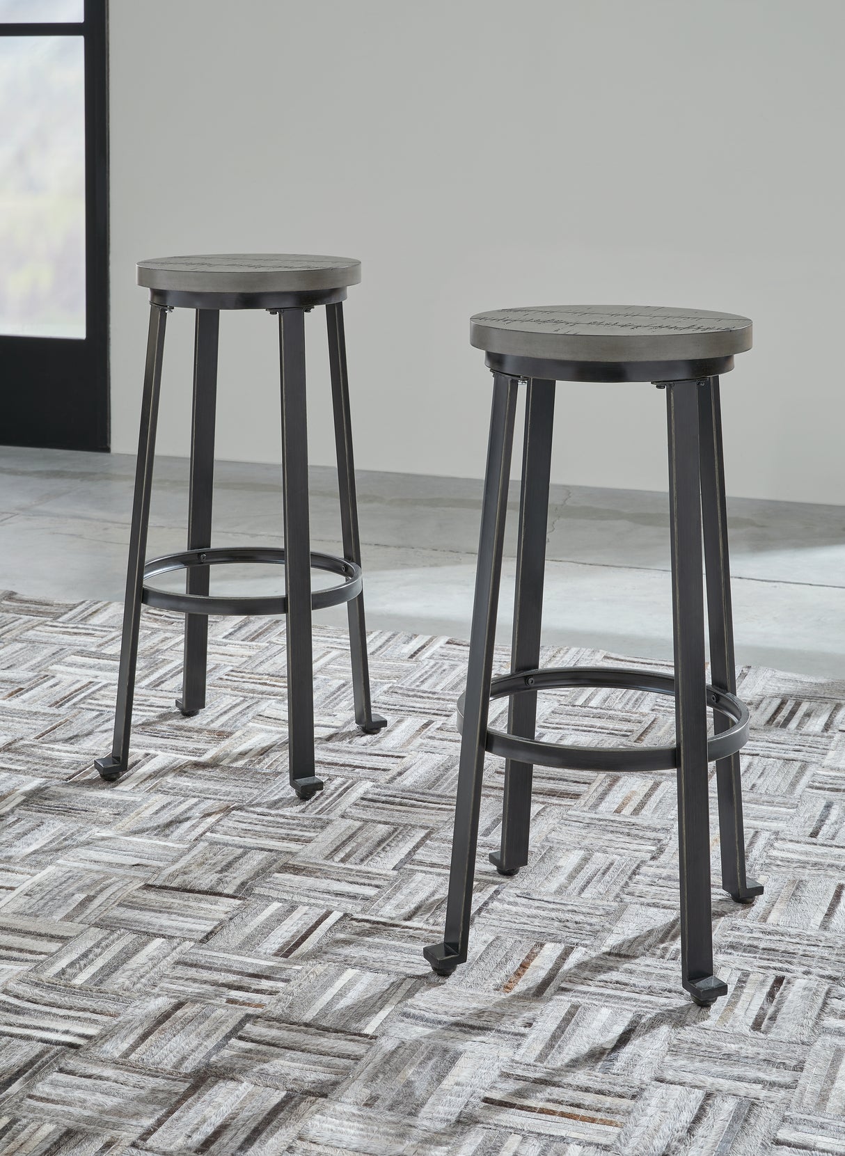 Challiman Bar Height Stool (Variation Color: Antique Gray)