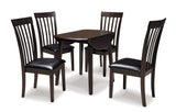 Hammis 5-Piece Dining Table and 4 Chairs (Dining Drop Leaf Table, Dining Chair, Dining Chair, Dining Chair, Dining Chair)