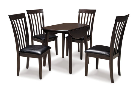 Hammis 5-Piece Dining Table and 4 Chairs (Dining Drop Leaf Table, Dining Chair, Dining Chair, Dining Chair, Dining Chair)
